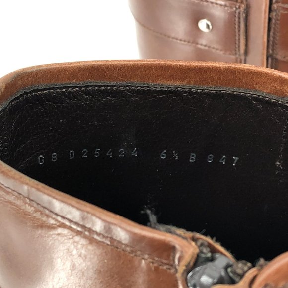 Vibram Brown Leather Heeled Boots | Classic Buckle Accent - Picture 4 of 10